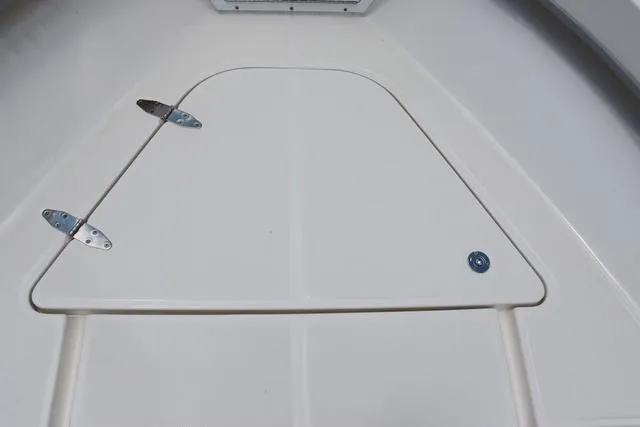 Slide: The Image of 2023 May-Craft 1900 CC boat deck hatch with stainless steel hinges. - 27