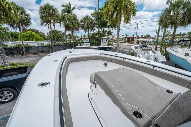 Slide: The Image of 2025 Sea Hunt Gamefish 28 CB boat with spacious seating and sleek design. - 23