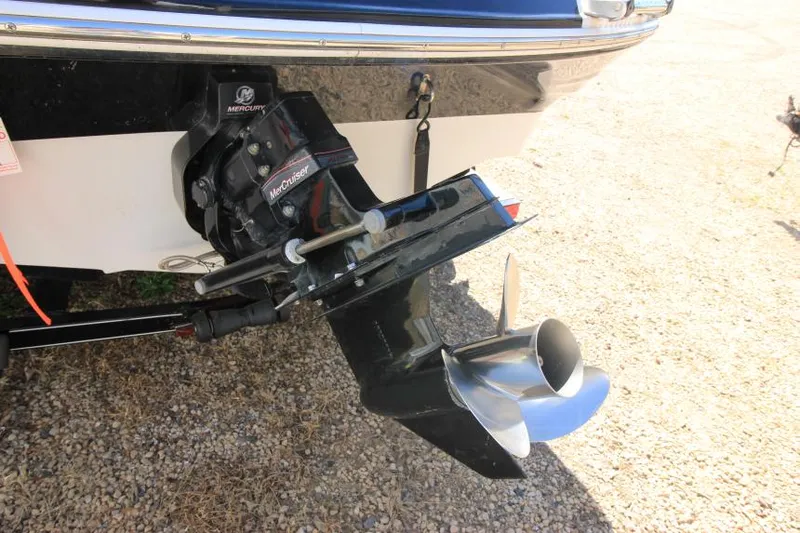 Slide: The Image of 2011 Glastron GLS 215 boat with Mercury outboard motor and propeller. - 6