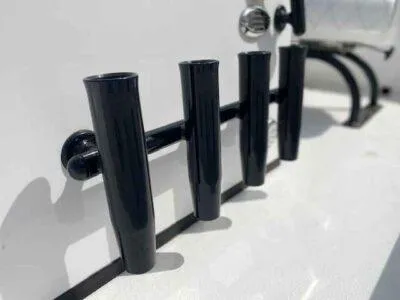 Slide: The Image of Rod holders on a 2025 Blazer 675 Ultimate Bay boat. - 10