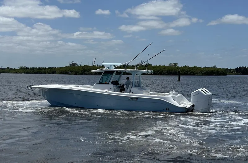 Slide: The Image of 2023 HCB 39 Speciale boat cruising on a sunny day. - 22