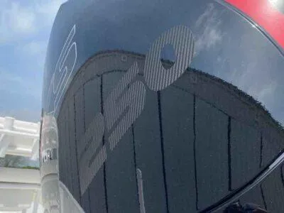 Slide: The Image of Outboard motor on a 2025 Blazer Bay 2220 Fisherman boat, featuring "250" marking. - 5