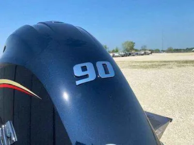 Slide: The Image of 2025 G3 Sportsman 1710 PFX boat engine with "90" horsepower marking. - 5