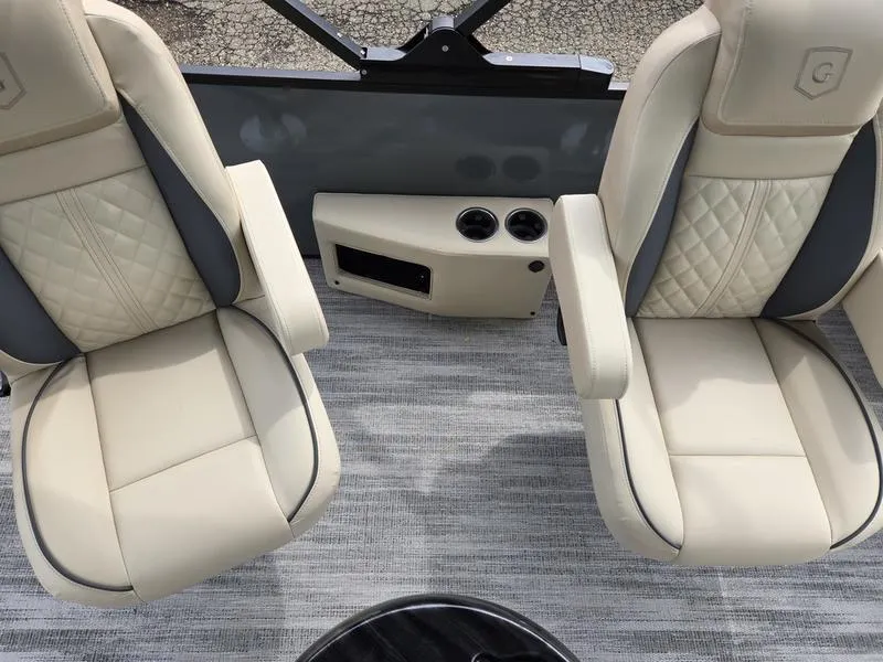 Slide: The Image of Luxurious seating on 2025 Godfrey Sweetwater 2286 QS boat, featuring elegant design and comfort. - 4