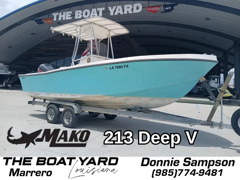 Slide: The Image of 1980 Mako 213 Deep V boat on trailer at The Boat Yard, Marrero, Louisiana. - 0