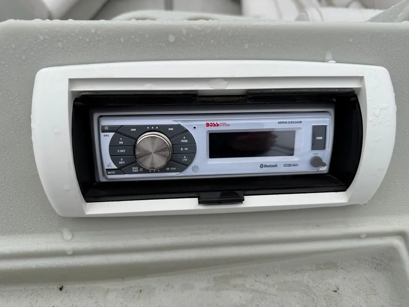Slide: The Image of Boat stereo system on a 1996 Premier Grand Majestic, featuring a Boss Audio unit. - 14