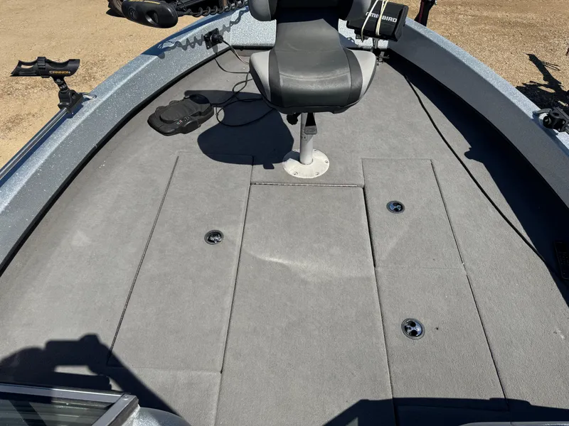 Slide: The Image of Fishing boat deck with gray seating, Tuffy Osprey 2100, 2016 model. - 12