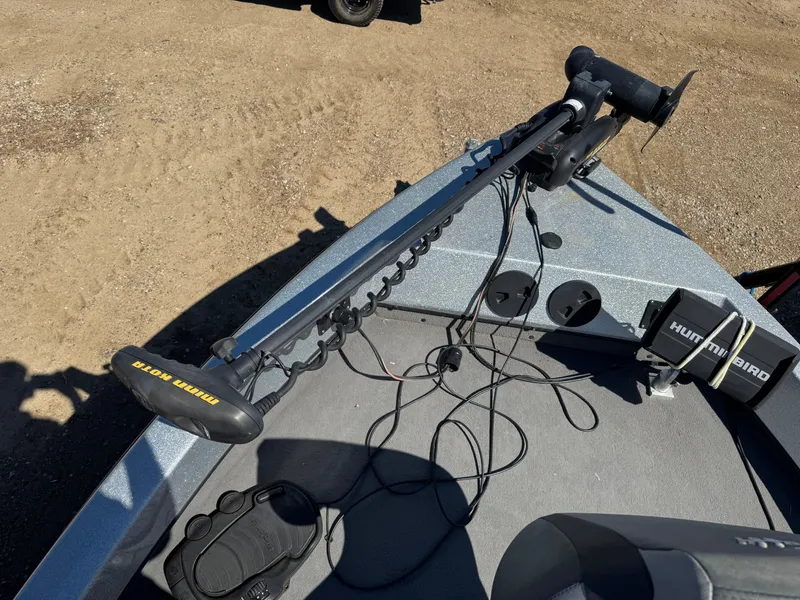 Slide: The Image of Tuffy Osprey 2100 boat, 2016 model, with trolling motor and Humminbird fish finder. - 15