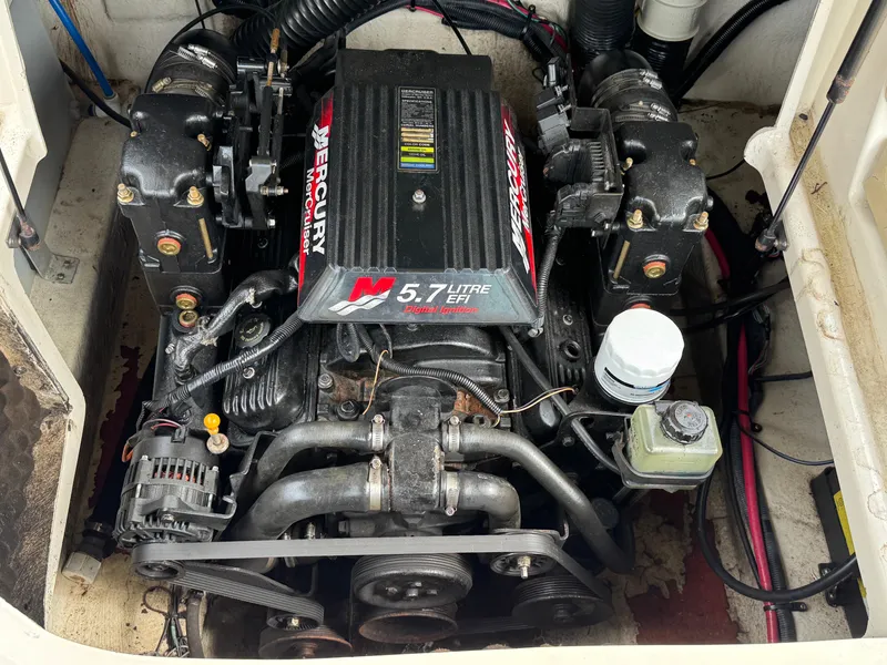 Slide: The Image of 2001 Sea Ray 240 Sundeck engine, 5.7L EFI Mercury, detailed view. - 4