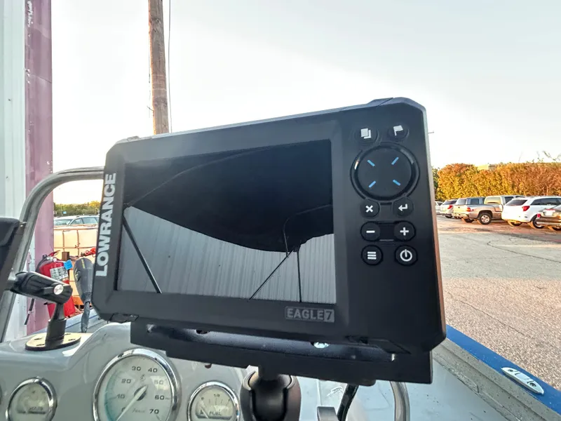 Slide: The Image of Lowrance Eagle 7 fish finder on 2017 G3 20 CCJ DLX boat dashboard. - 32