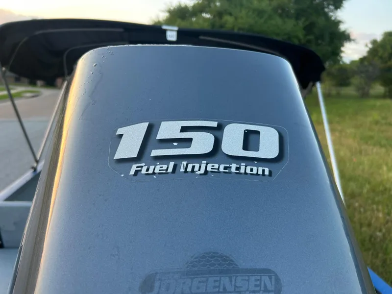Slide: The Image of Outboard motor with "150 Fuel Injection" label on a 2017 G3 20 CCJ DLX boat. - 34