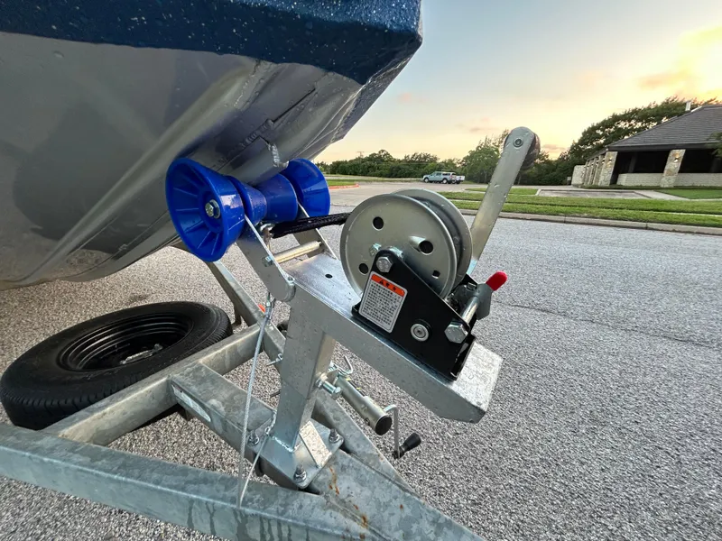 Slide: The Image of Trailer winch system on a 2017 G3 20 CCJ DLX boat at sunset. - 40