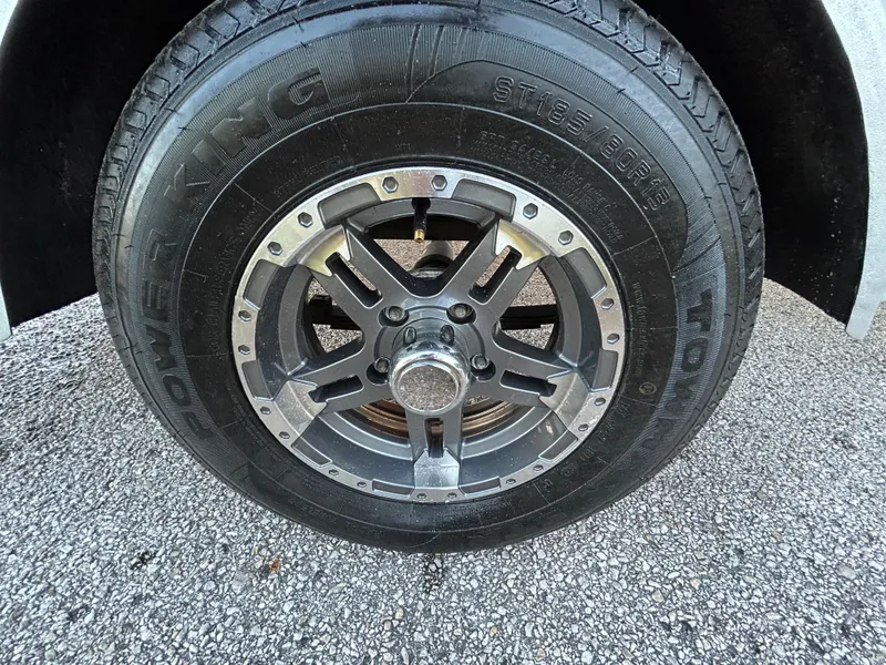 Slide: The Image of 2017 G3 20 CCJ DLX wheel with Power King tire on gravel surface. - 44