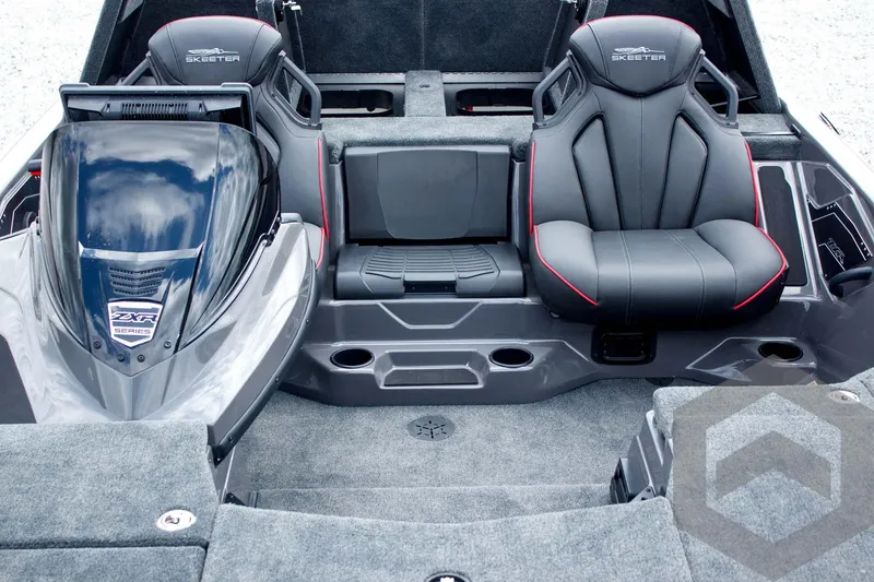 Slide: The Image of 2025 Skeeter ZXR 21 boat interior with sleek seating and modern design. - 28
