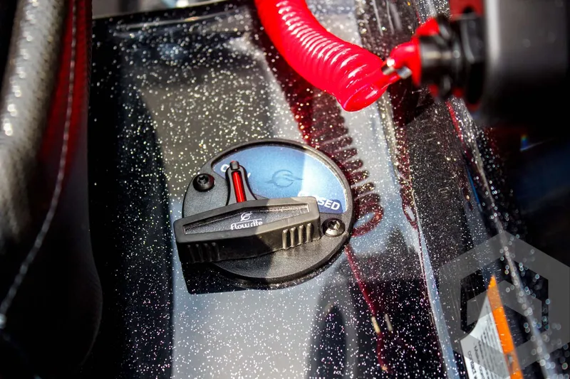 Slide: The Image of 2025 Skeeter FXR 21 Limited boat control panel with safety lanyard and switch. - 37