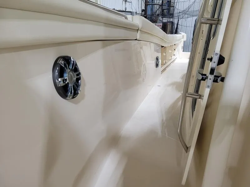 Slide: The Image of 2019 Grady-White 336 Canyon boat interior, showcasing sleek design and modern features. - 10