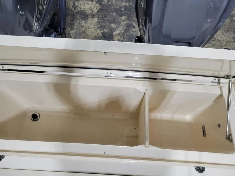 Slide: The Image of Open storage compartment on a 2019 Grady-White 336 Canyon boat. - 30