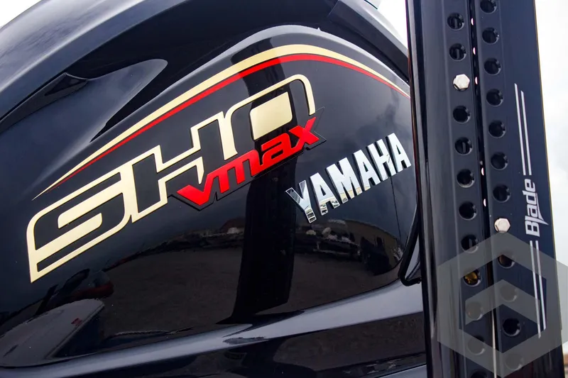 Slide: The Image of Yamaha SHO VMAX engine on 2025 Tidewater 2410 Bay Max boat. - 12