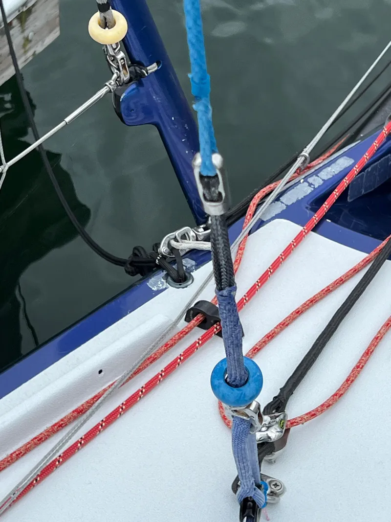 Slide: The Image of Close-up of 2016 Offshore Racing Van Munster Boats Fred Barrett 35 rigging and ropes. - 30