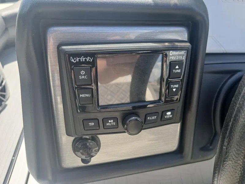 Slide: The Image of 2023 Veranda VP22VLC boat stereo system with Bluetooth and control buttons. - 21