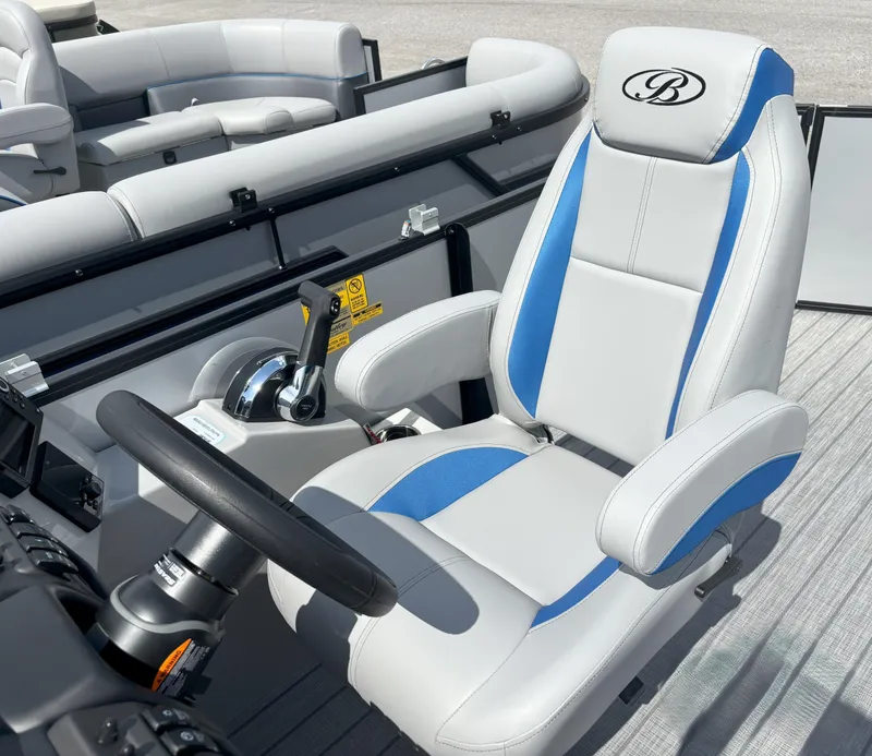 Slide: The Image of Captain's chair in 2025 Bentley Pontoons Legacy 223 Cruise XL boat. - 20