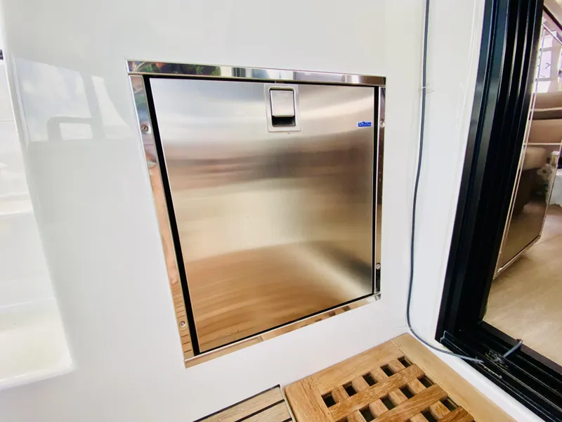 Slide: The Image of Stainless steel hatch on 2019 Lagoon 42 Owners Version yacht interior. - 8