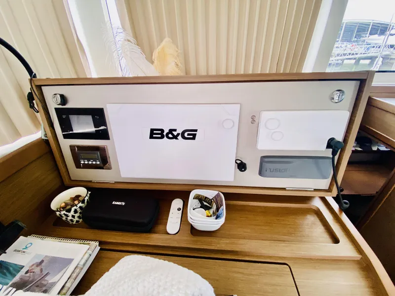 Slide: The Image of Control panel of 2019 Lagoon 42 Owners Version yacht with B&G navigation system. - 24