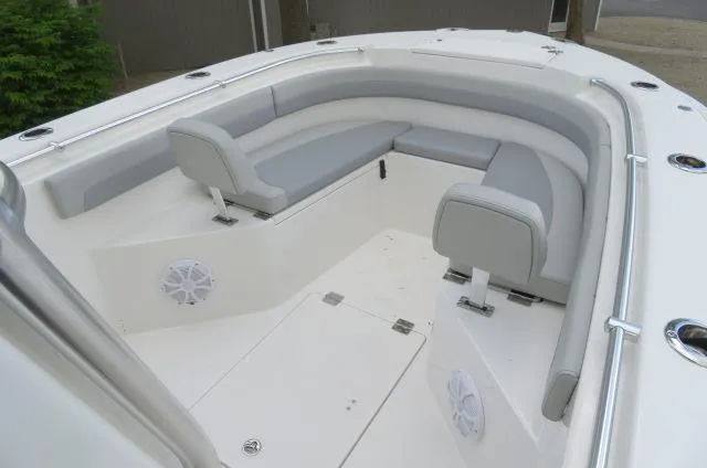 Slide: The Image of 2025 KenCraft 25 Offshore boat with spacious seating and modern design. - 33