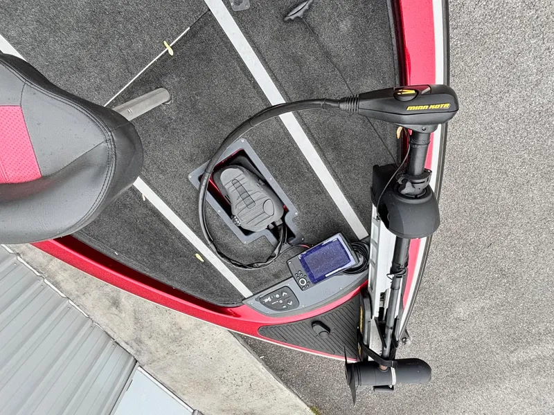 Slide: The Image of 2005 Ranger Z20 Comanche boat deck with trolling motor and navigation system. - 4