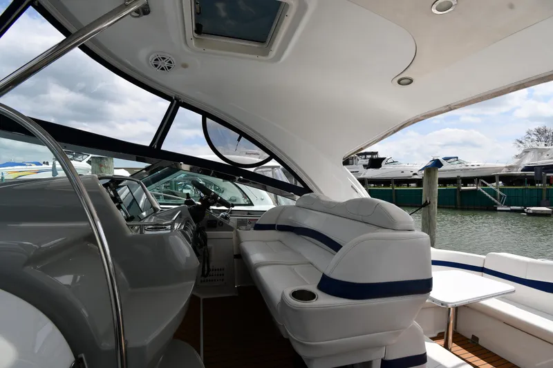 Slide: The Image of Interior view of 2009 Formula 40 PC yacht with sleek seating and helm. - 18