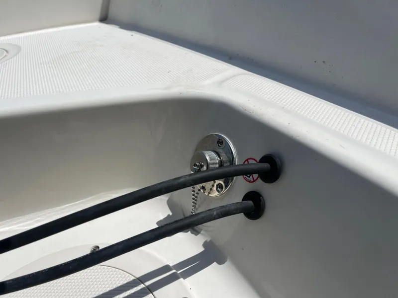 Slide: The Image of Boston Whaler 270 Dauntless 2022 boat interior with cables and fittings. - 26