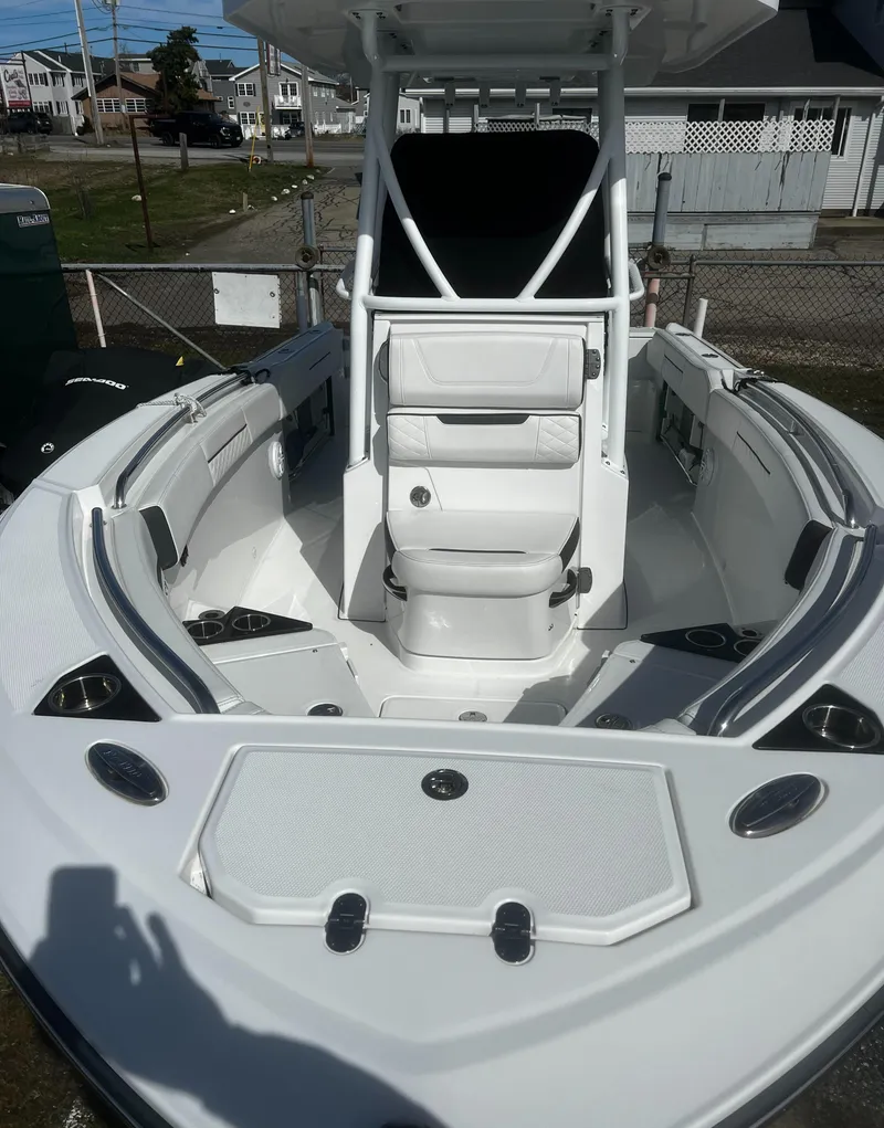 Slide: The Image of 2022 Blackfin 222 CC boat with spacious seating and modern design. - 44