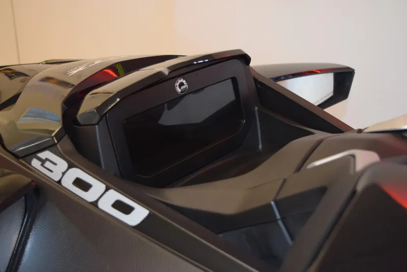 Slide: The Image of 2024 Sea-Doo GTX Limited 300 dashboard, sleek design with digital display and "300" branding. - 7