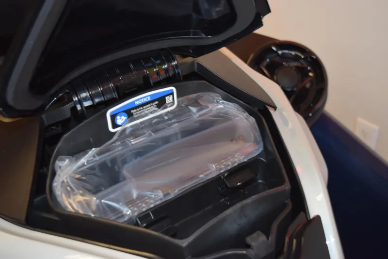 Slide: The Image of 2024 Sea-Doo GTX Limited 300 storage compartment open, showcasing interior features. - 8