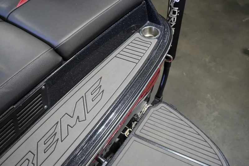 Slide: The Image of 2017 Supreme S211 boat interior with branded flooring and seating. - 27