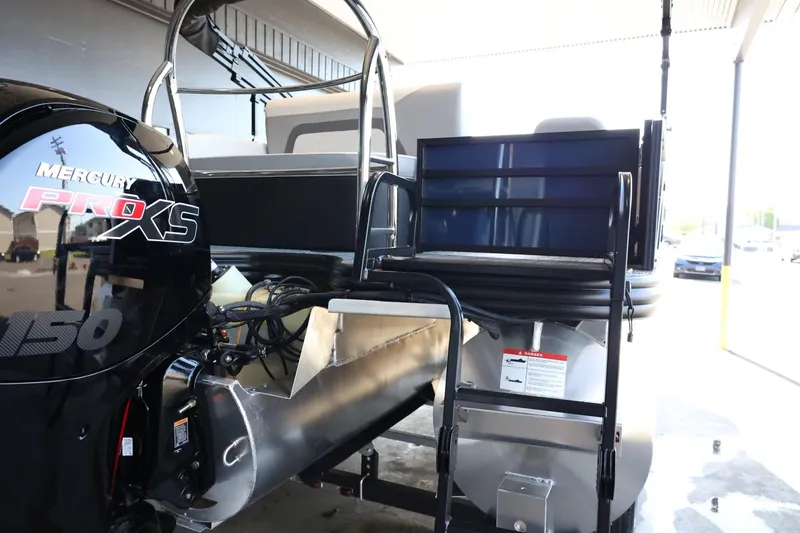 Slide: The Image of 2025 Lowe SS 210 DL pontoon boat with Mercury Pro XS 150 engine. - 36