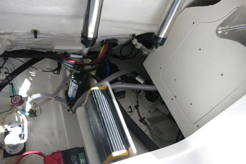 Slide: The Image of 2025 Robalo R250 Center Console boat interior wiring and components. - 43
