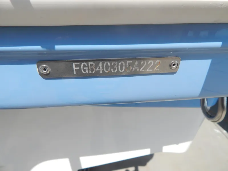 Slide: The Image of 2022 Chaparral 23 SSi OB boat hull identification number plate. - 38