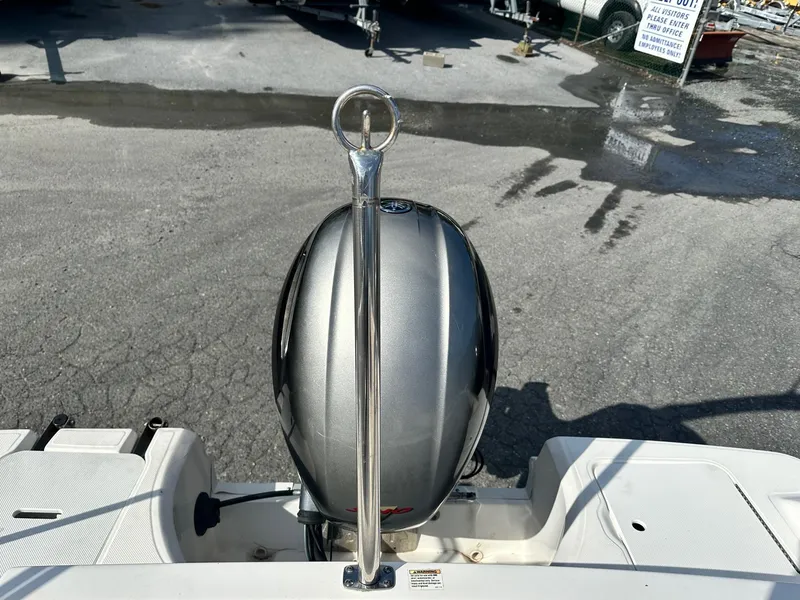 Slide: The Image of 2018 Godfrey Hurricane 188SD boat engine with stainless steel ski tow bar. - 18