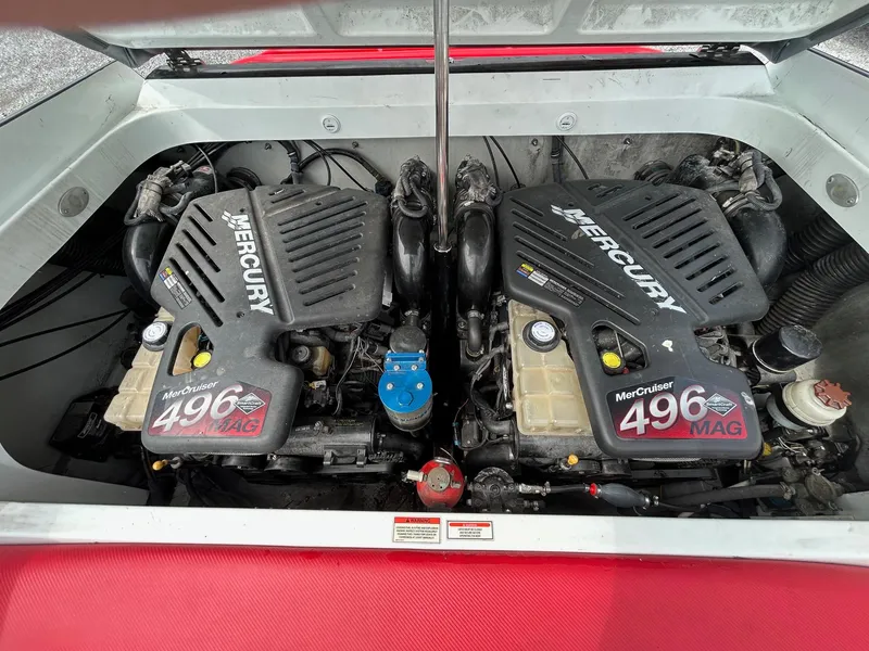 Slide: The Image of Twin MerCruiser 496 MAG engines in a 2006 Baja Outlaw boat. - 13