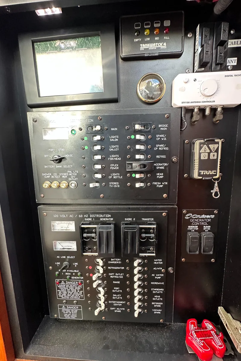 Slide: The Image of Electrical control panel of 2007 Cruisers 390 Sport Coupe boat. - 20
