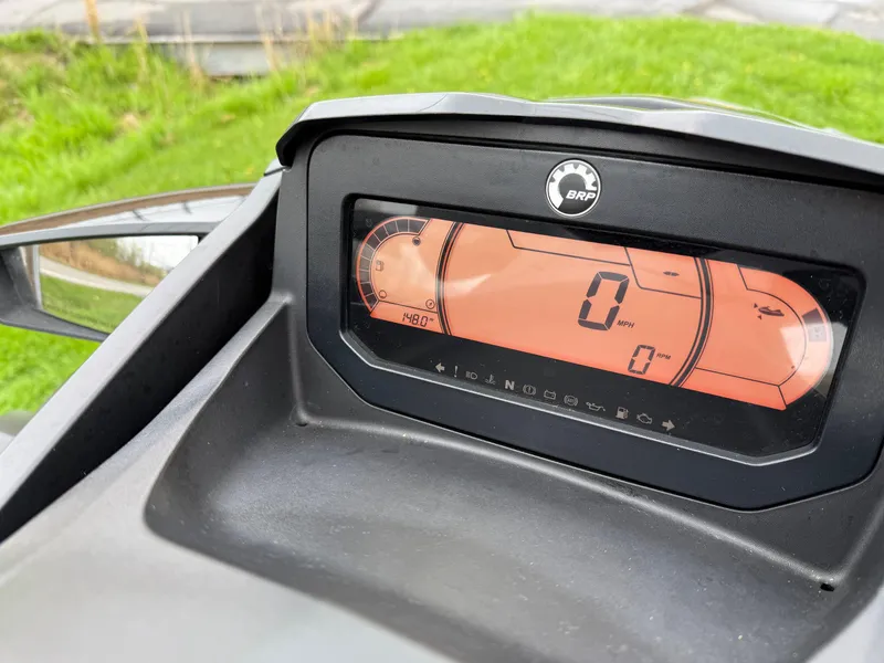 Slide: The Image of 2022 Sea-Doo GTX 170 dashboard display with speedometer and RPM indicators. - 5