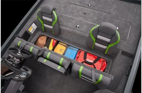 Slide: The Image of 2025 Ranger RT178 boat interior with storage compartments and seating. - 14