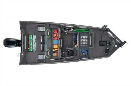 Slide: The Image of Top view of 2025 Ranger RT178 fishing boat layout with storage compartments and seating. - 18