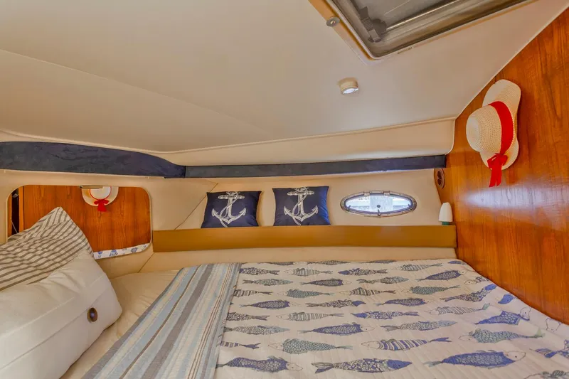 Slide: The Image of Bathroom interior of 2000 Carver 356 Aft Cabin Motor Yacht with shower and sink. - 11