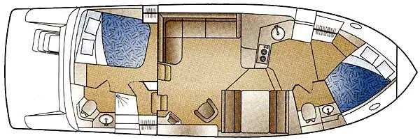 Slide: The Image of Luxurious yacht interior with ice bucket and glasses on a countertop, Carver 356 Aft Cabin Motor Yacht. - 22