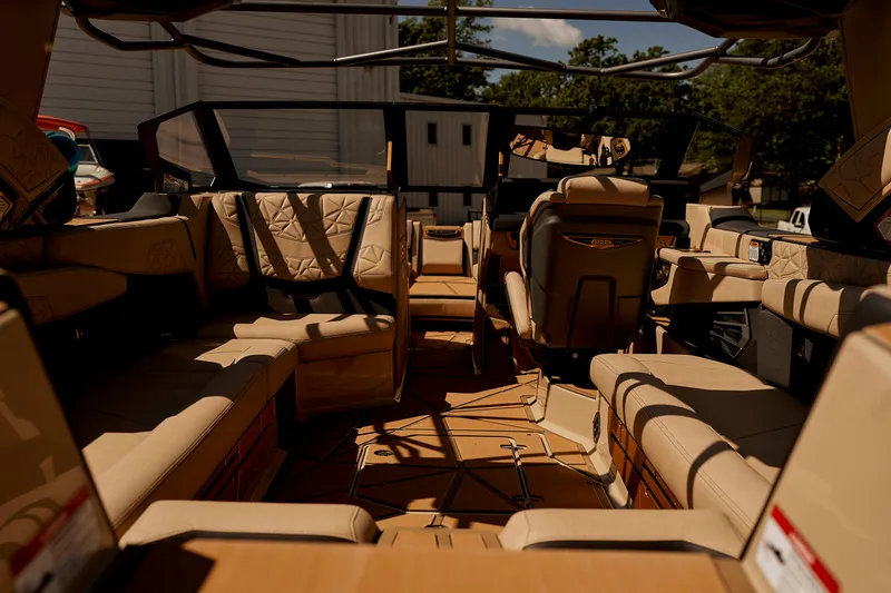 Slide: The Image of Luxurious interior of 2025 Nautique Super Air Nautique G25 Paragon boat. - 20