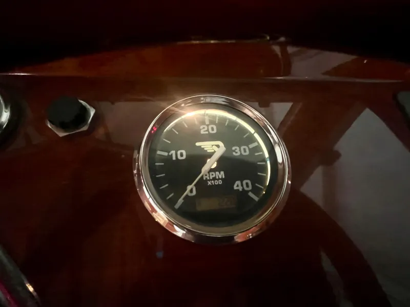 Slide: The Image of Close-up of RPM gauge on 2005 Hinckley Picnic Boat EP dashboard. - 38