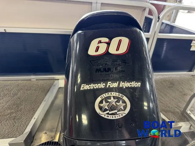 Slide: The Image of 2012 Weeres Cadet 200 Pontoon with 60 HP engine, electronic fuel injection, ultra-low emission. - 44