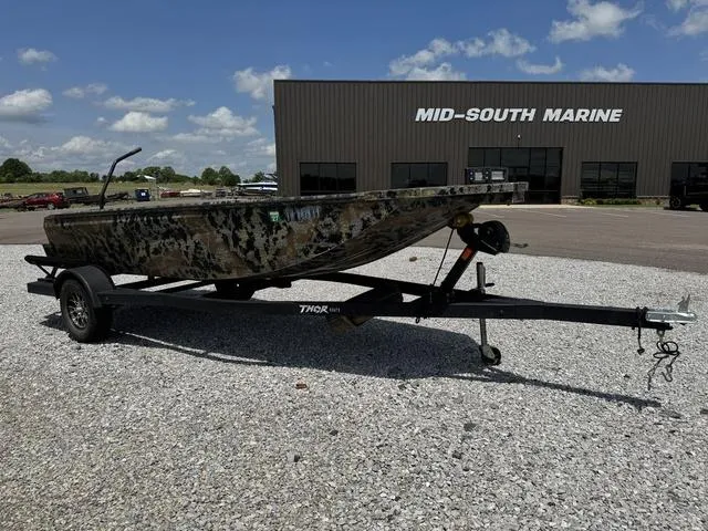 Slide: The Image of 2023 Thor Boats Lake Hammer Standard on trailer at Mid-South Marine dealership. - 7